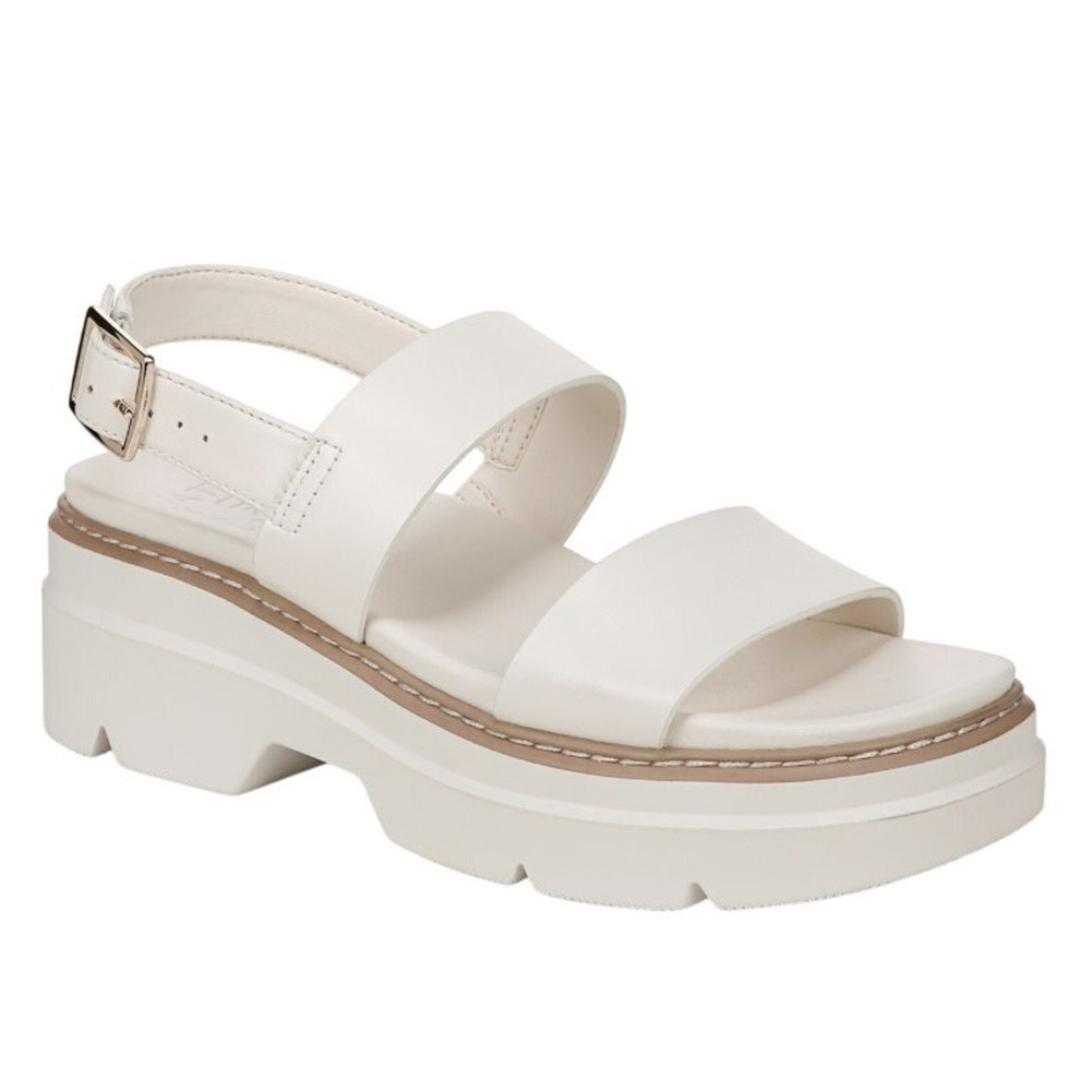 Naturalizer Womens Darry-Sling Sandals Size 8.5 M White Leather Lug Sole NIB